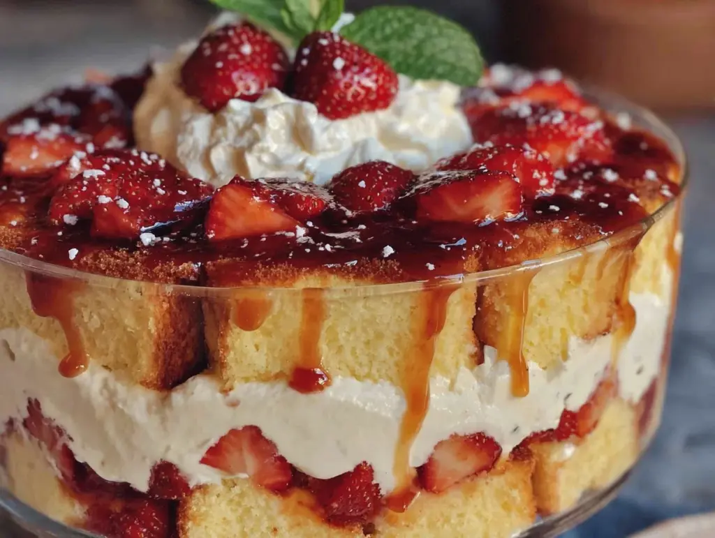Easy Layered Strawberry Shortcake Trifle - featured image