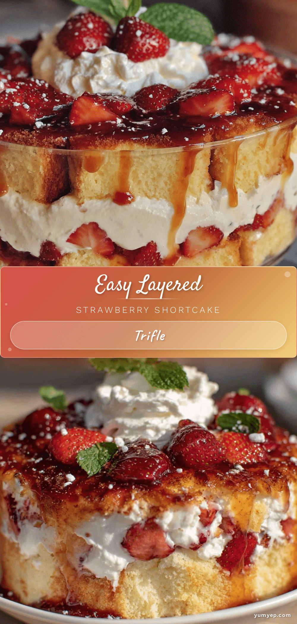 Easy Layered Strawberry Shortcake Trifle recipe