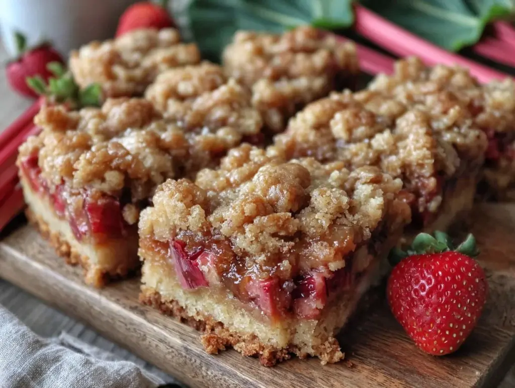 Easy Tangy Rhubarb Crumble Bars - featured image