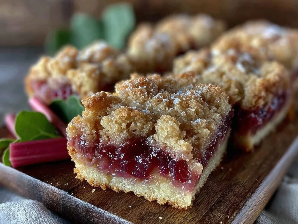 Easy Tangy Rhubarb Crumble Bars preparation steps