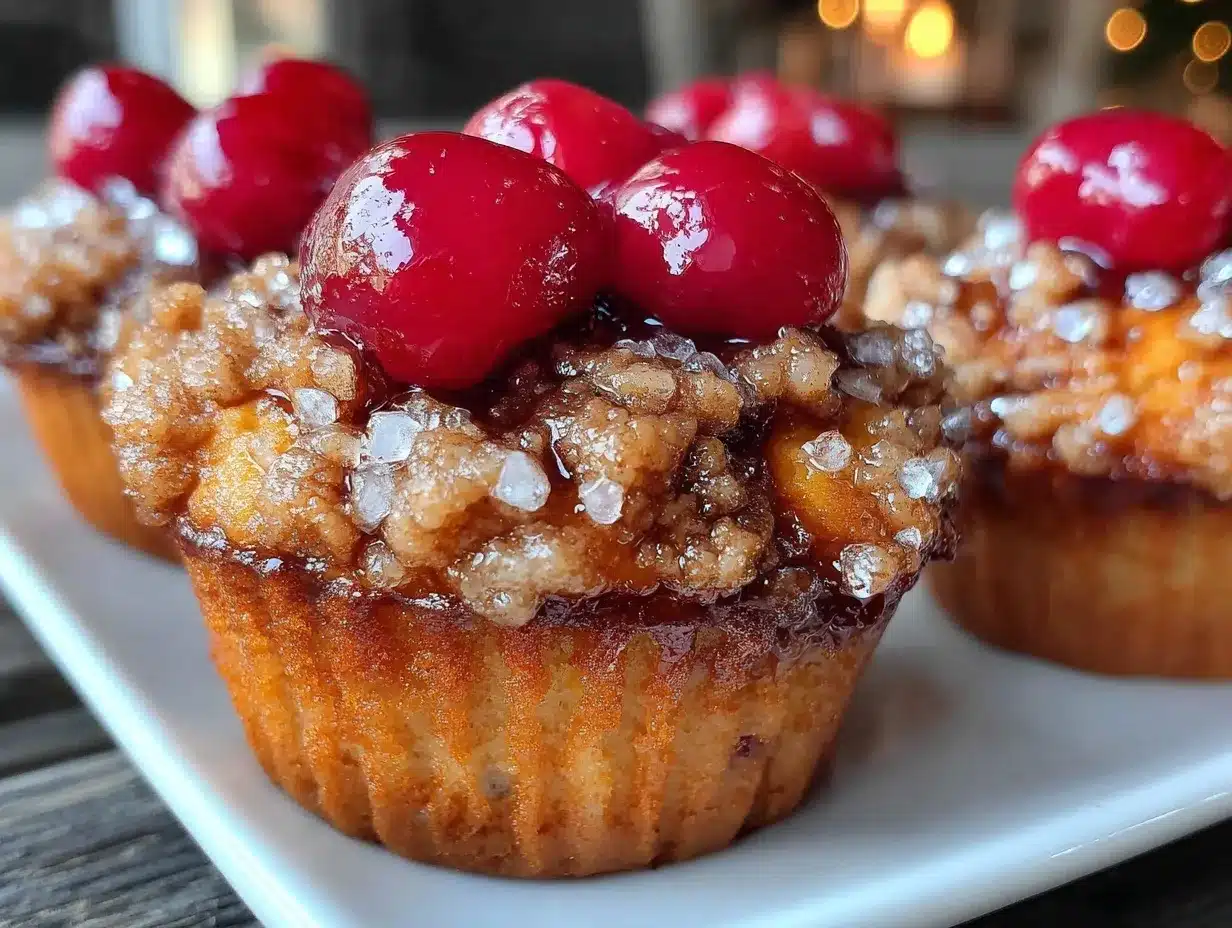fluffy cherry cobbler muffins preparation steps