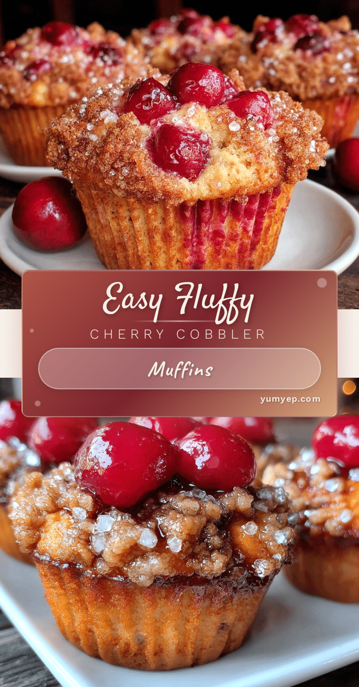 fluffy cherry cobbler muffins recipe