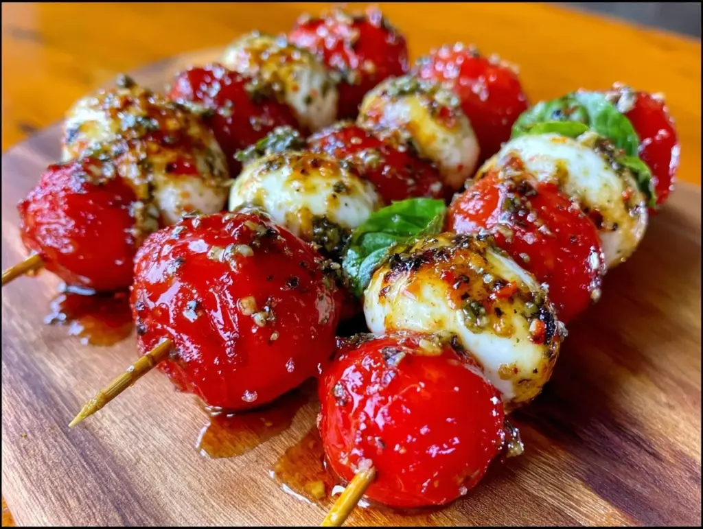 fresh caprese skewers - featured image