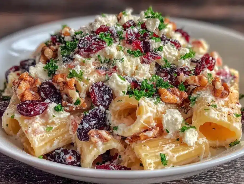 Fresh Feta Cranberry Rigatoni Salad - featured image