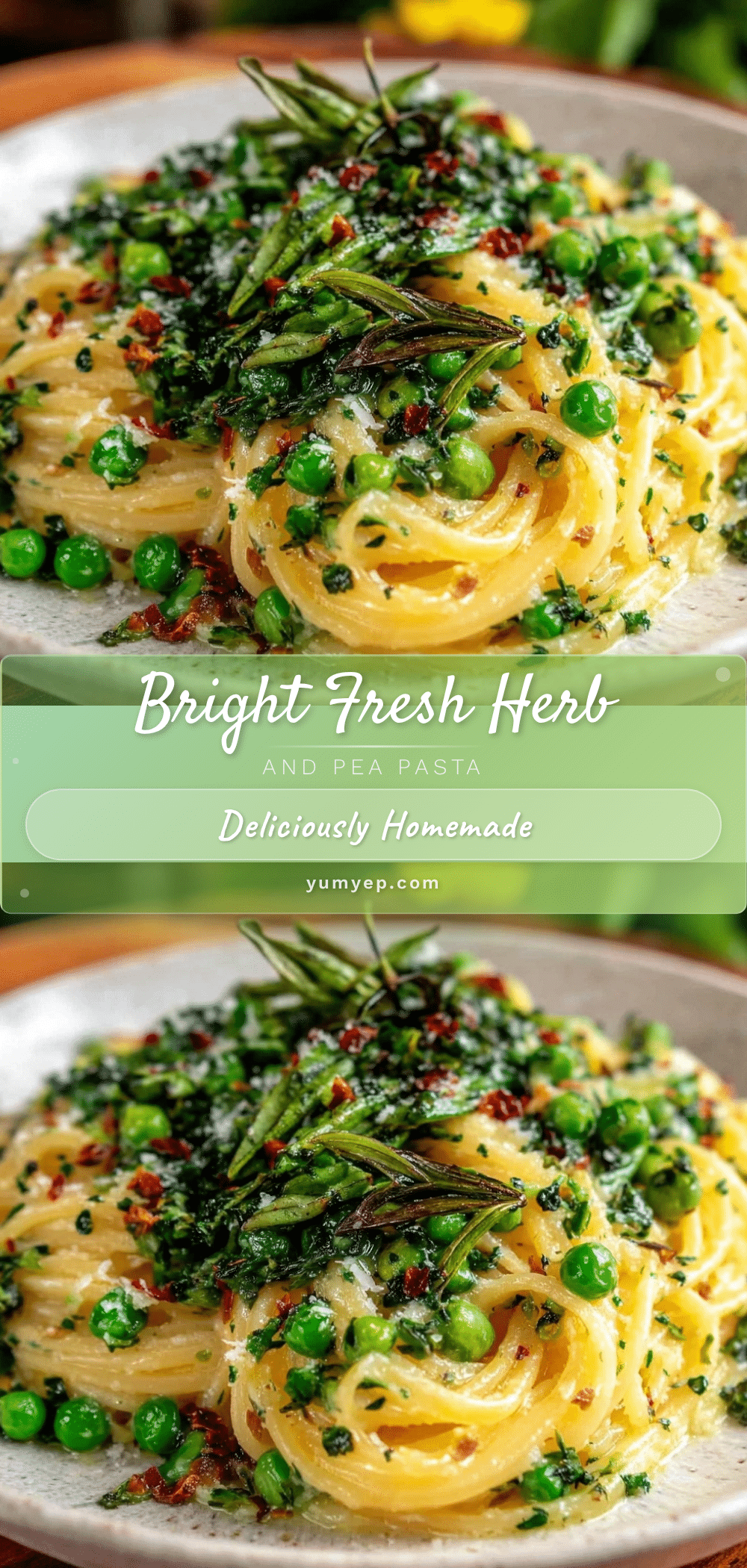 fresh herb and pea pasta recipe