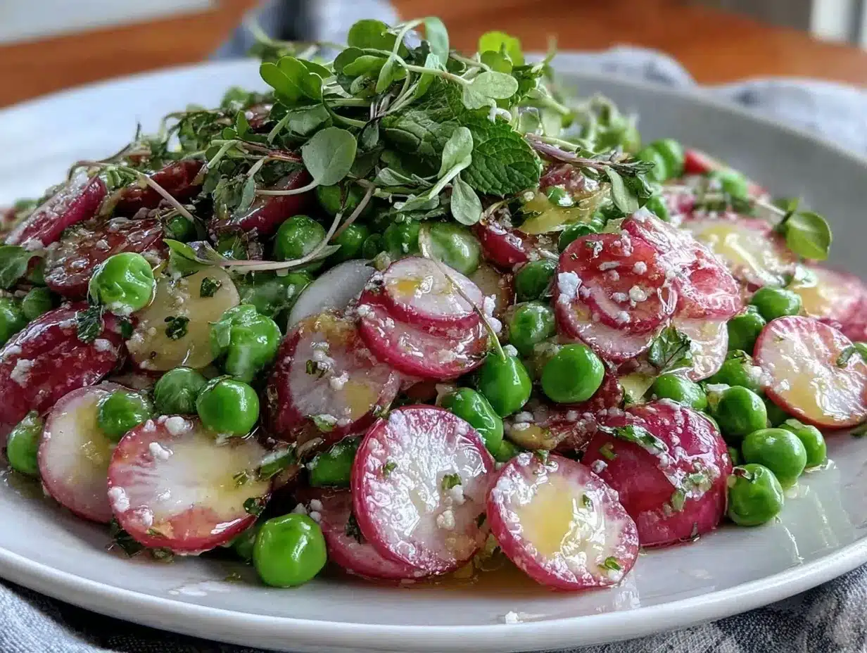 Fresh Spring Pea and Radish Salad preparation steps