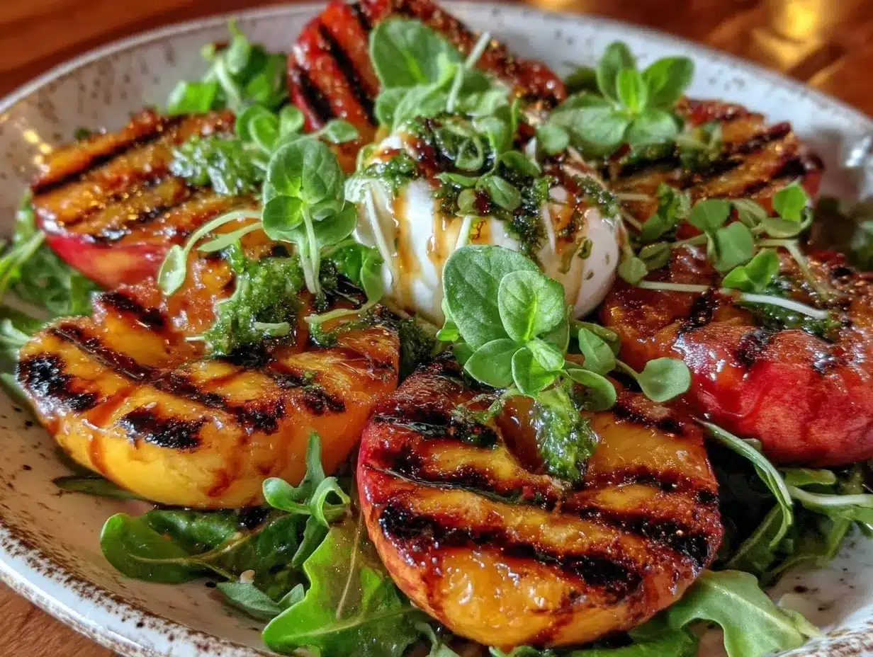 grilled peach burrata salad preparation steps