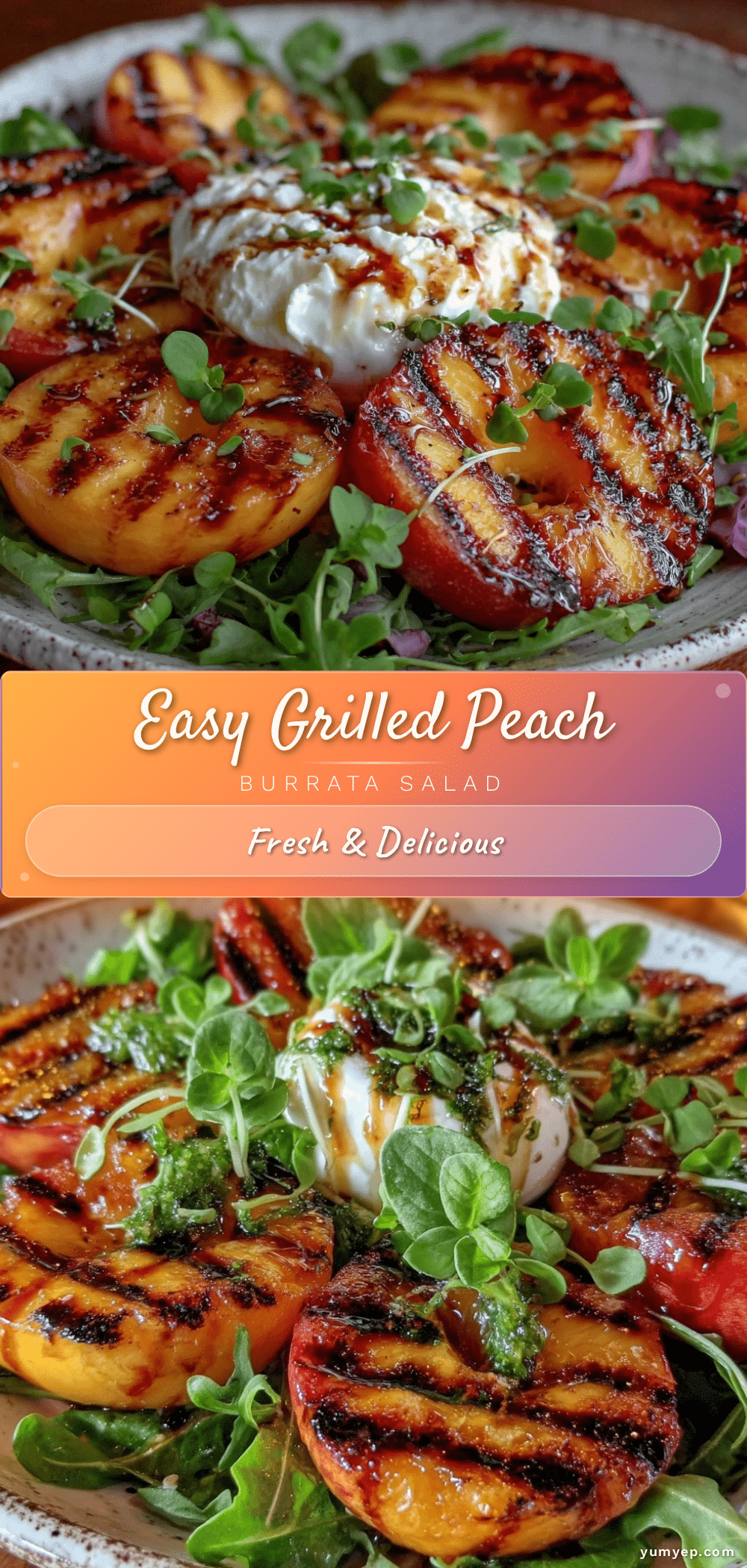 grilled peach burrata salad recipe