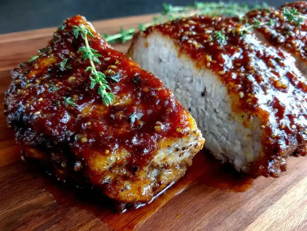 honey mustard glazed pork loin - featured image