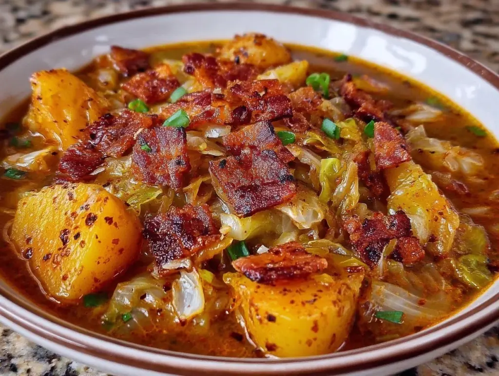 Irish bacon cabbage potato soup - featured image
