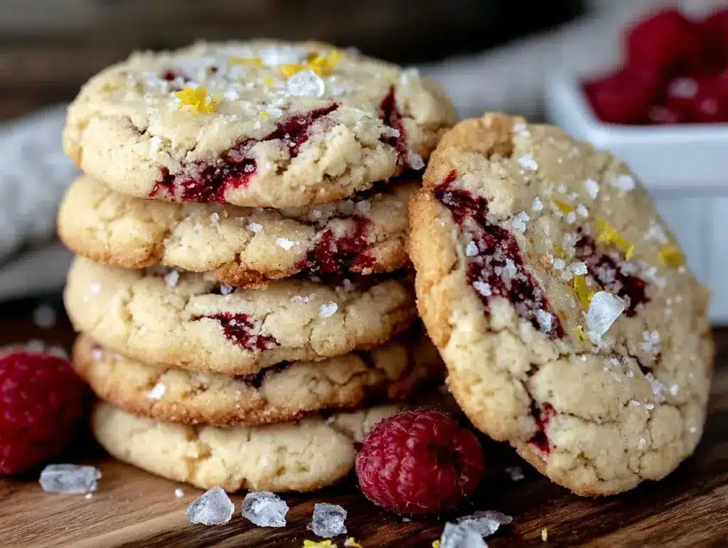 lemon raspberry cookies - featured image