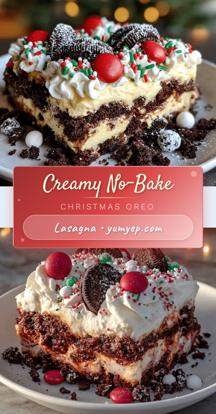 no-bake Christmas Oreo lasagna recipe