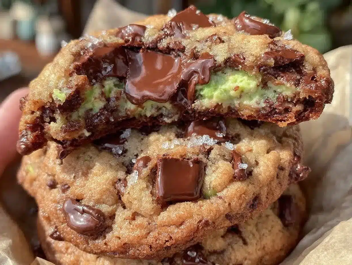 pistachio stuffed chocolate chip cookies preparation steps