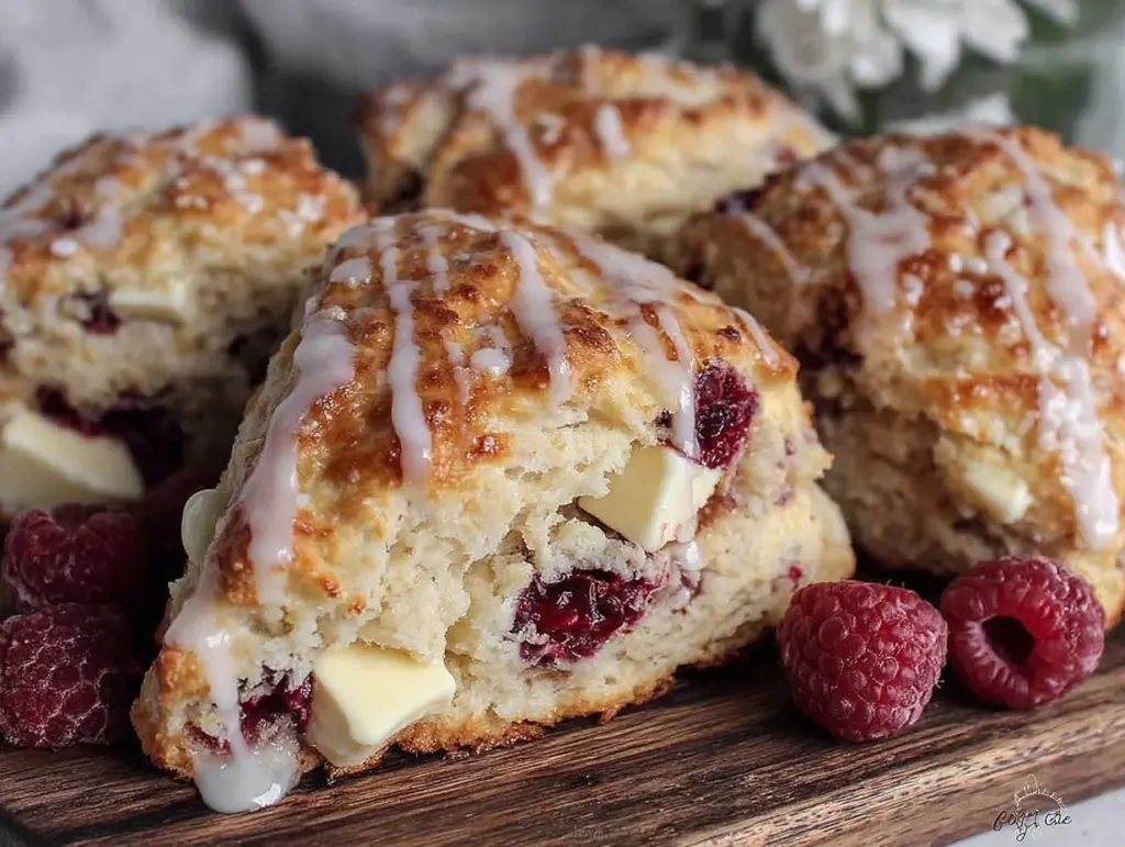 raspberry white chocolate scones - featured image