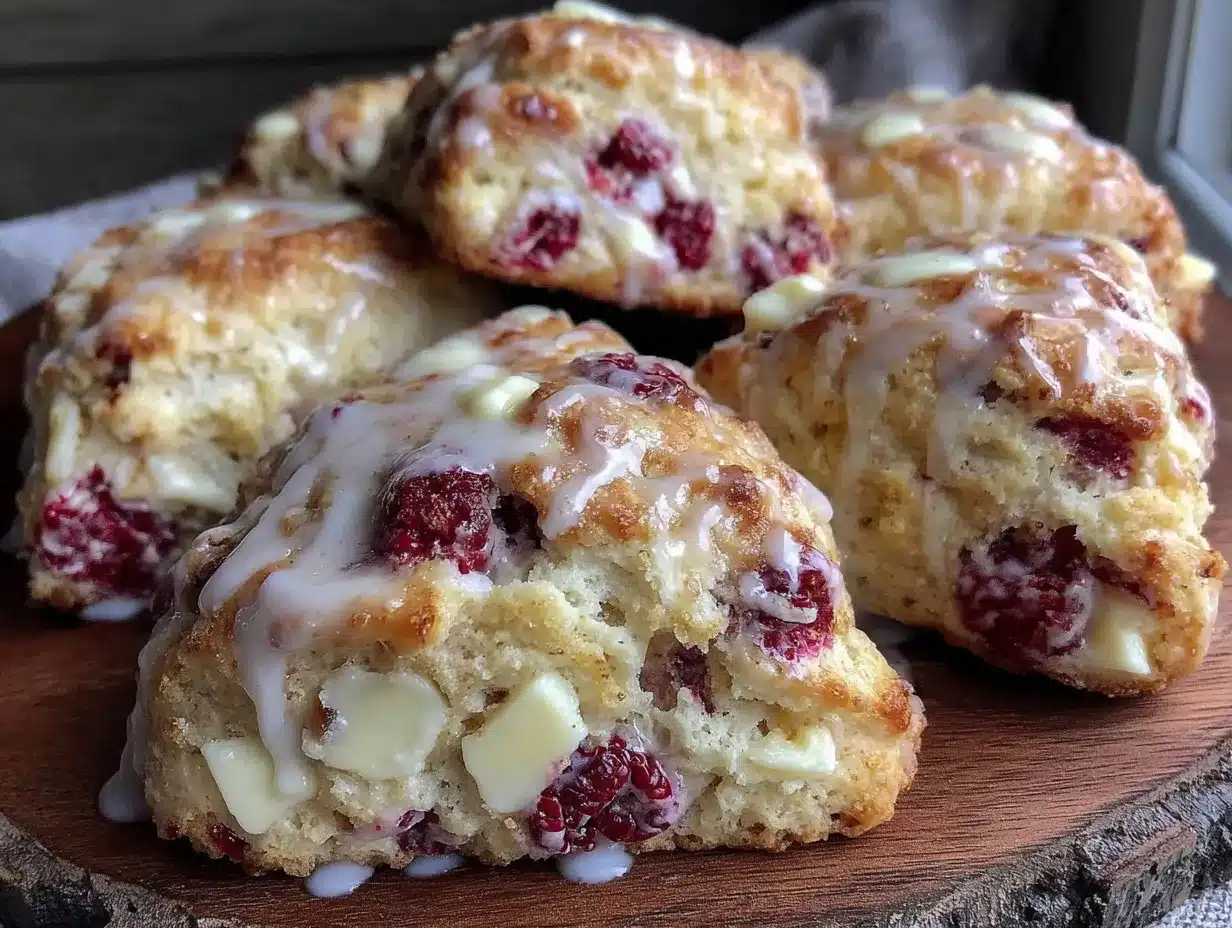 raspberry white chocolate scones preparation steps