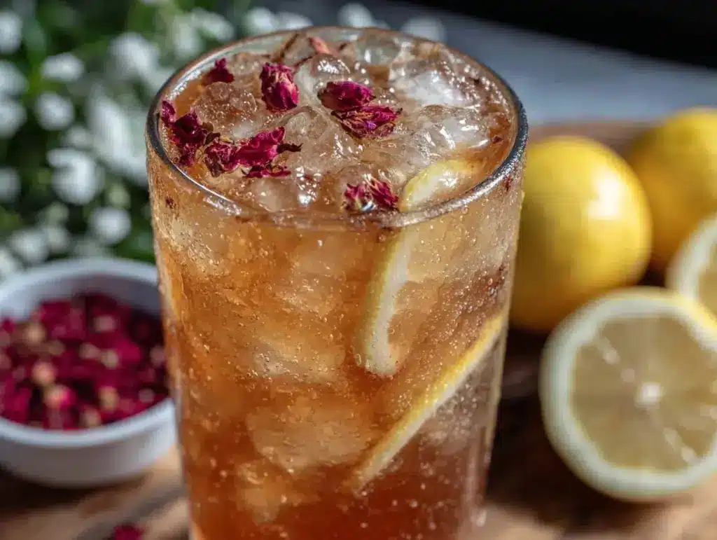 rose petal iced tea - featured image