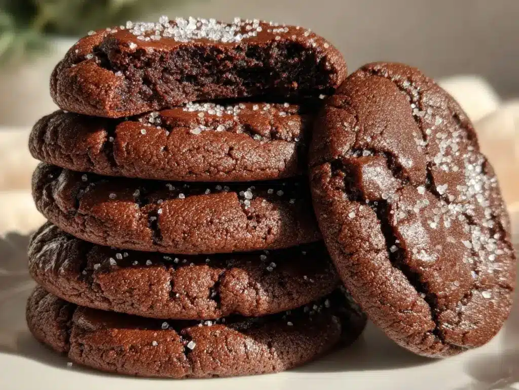 soft and chewy chocolate sugar cookies - featured image