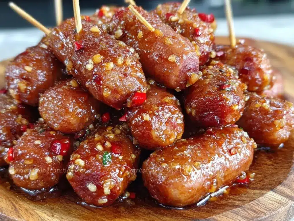 spicy hot honey garlic lil smokies - featured image