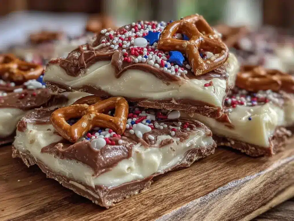 star-spangled pretzel bark - featured image