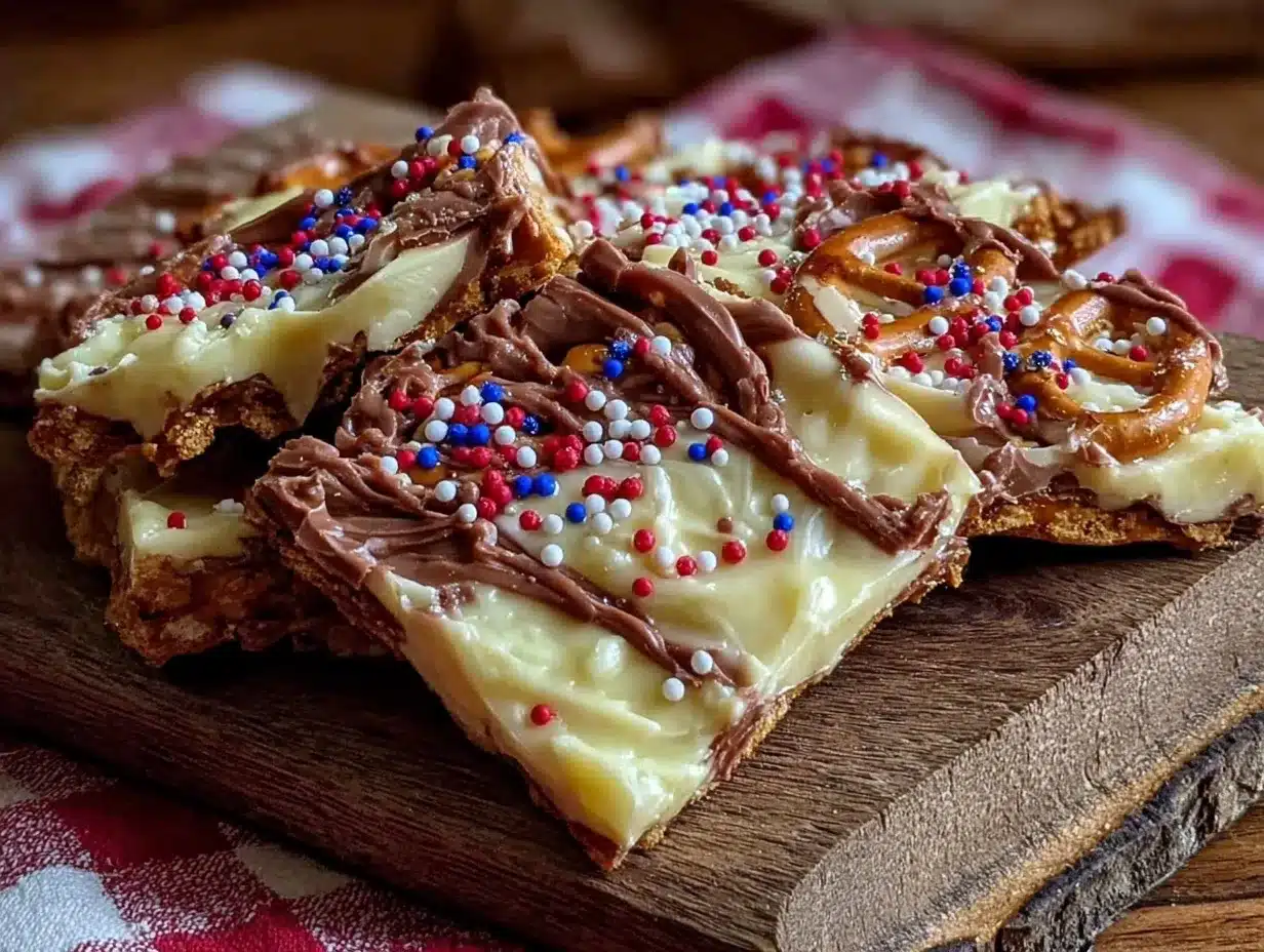 star-spangled pretzel bark preparation steps