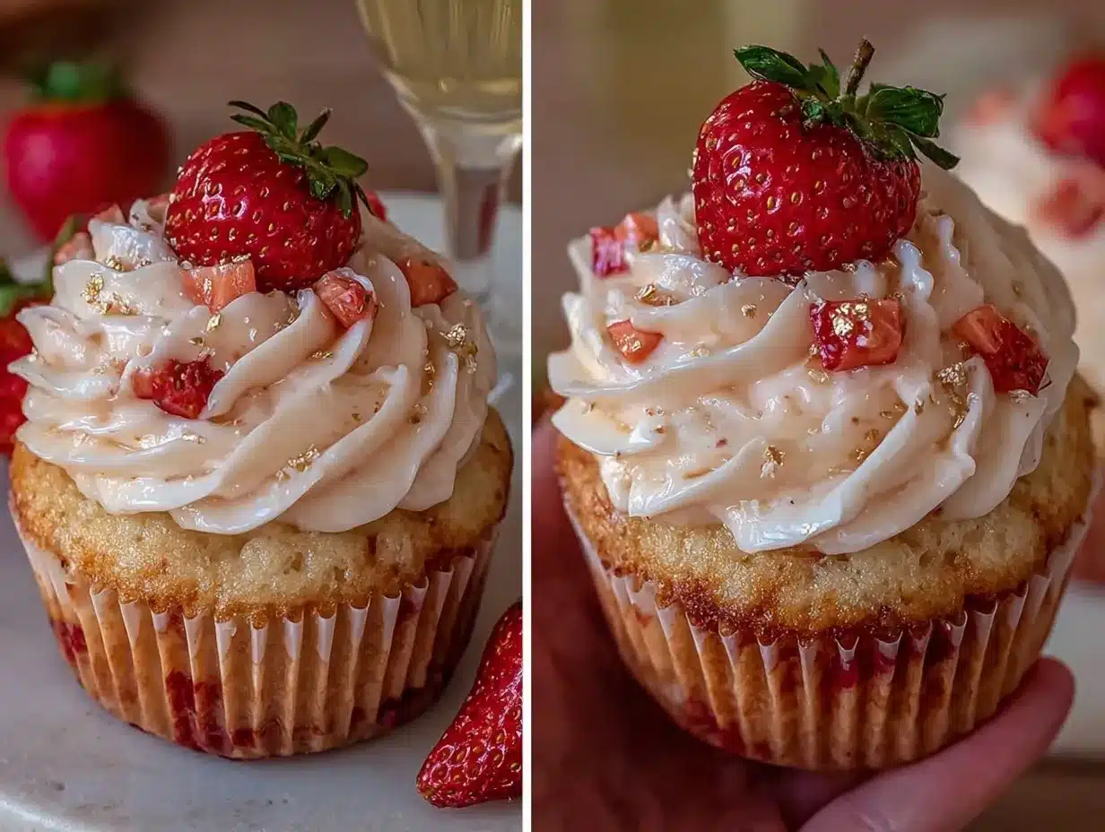 strawberry champagne cupcakes preparation steps