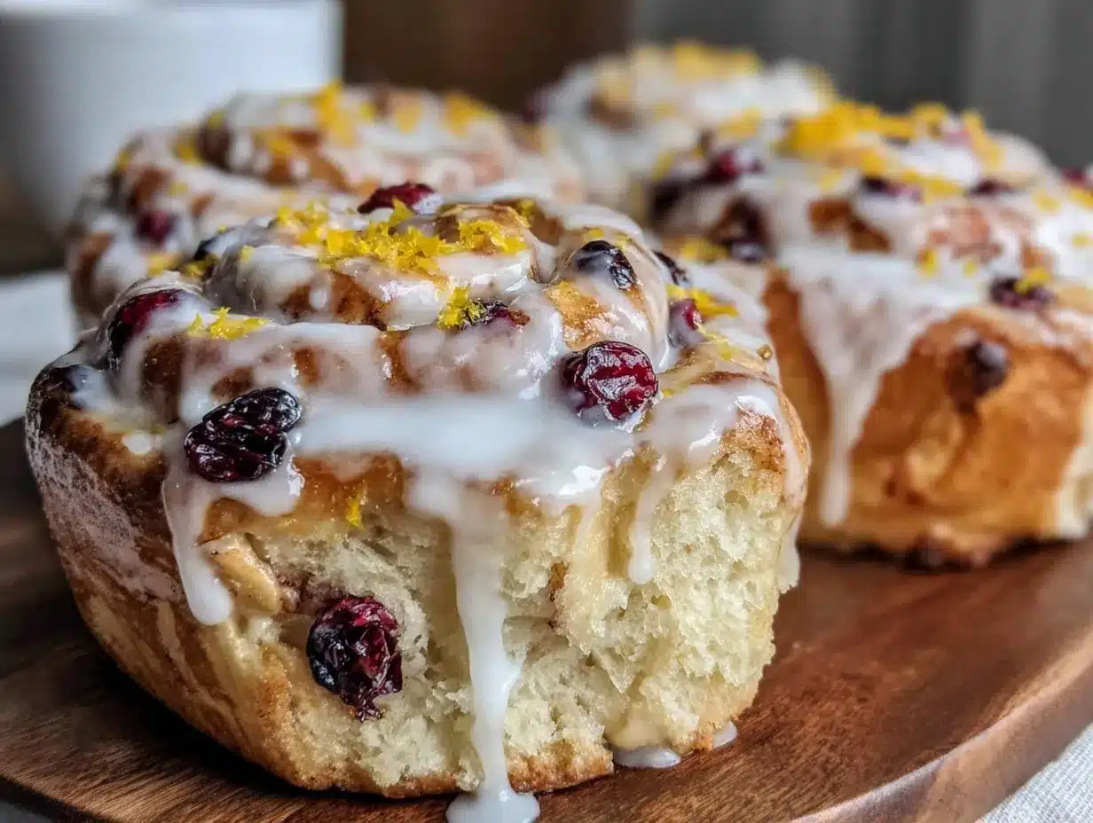 tender cranberry cinnamon rolls preparation steps