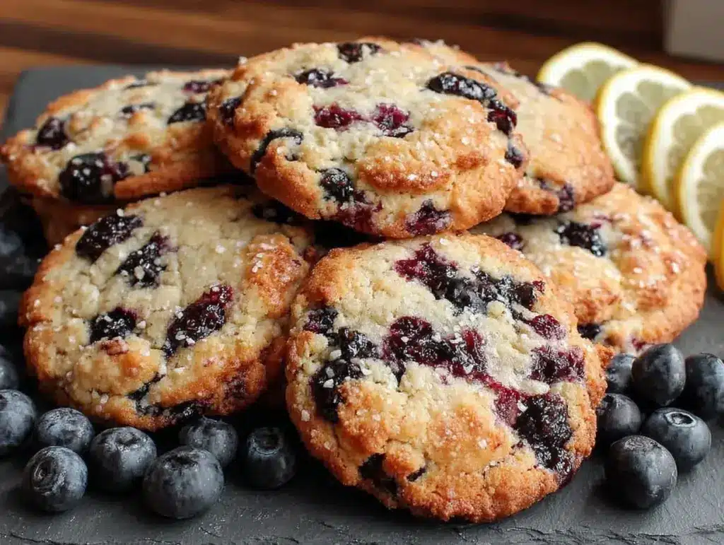 tender lemon blueberry cookies - featured image