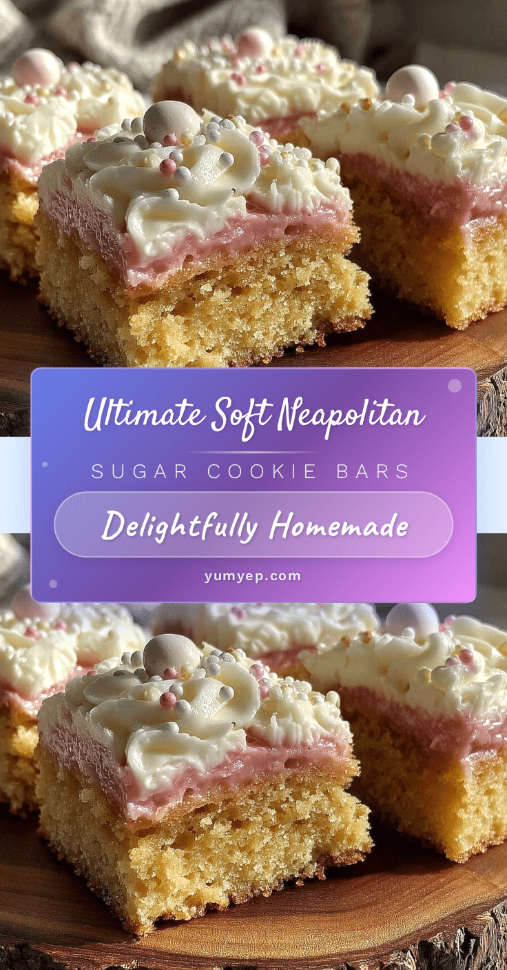 Tender Neapolitan Sugar Cookie Bars recipe