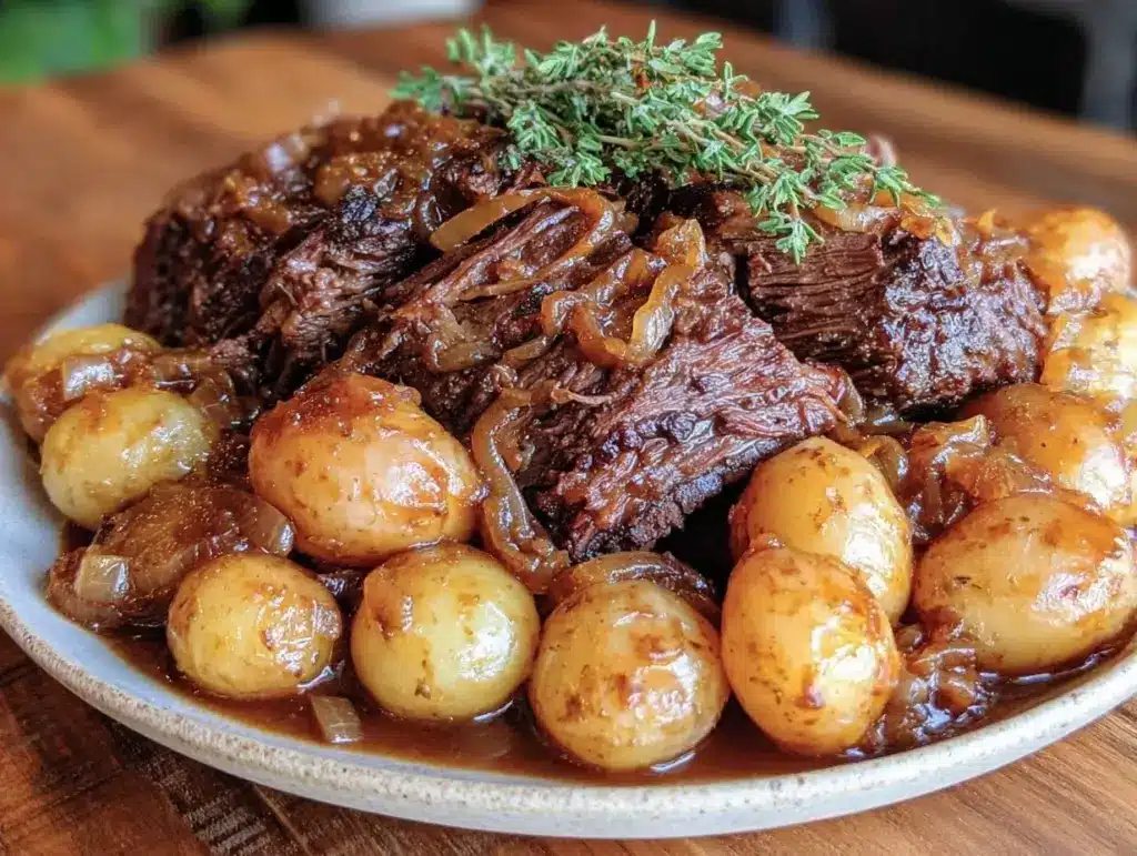 tender pressure cooker pot roast - featured image