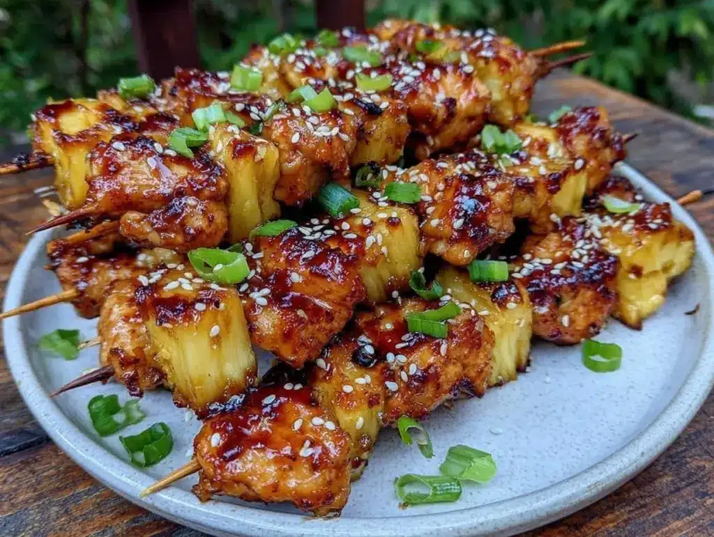 teriyaki pineapple chicken skewers - featured image