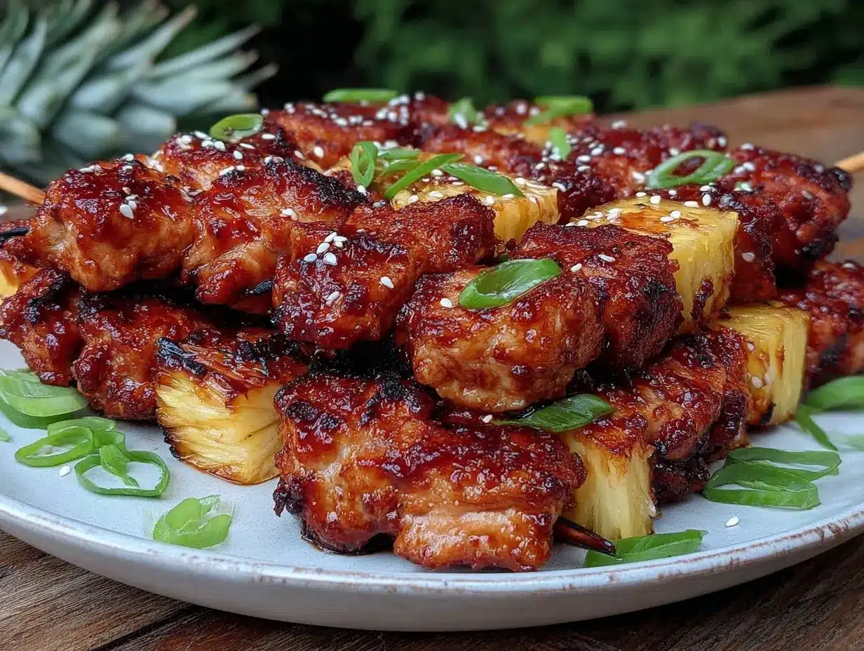 teriyaki pineapple chicken skewers preparation steps