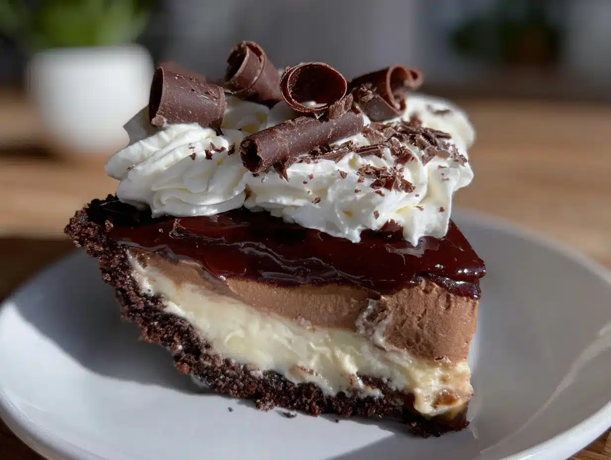 triple-layer chocolate truffle pie preparation steps
