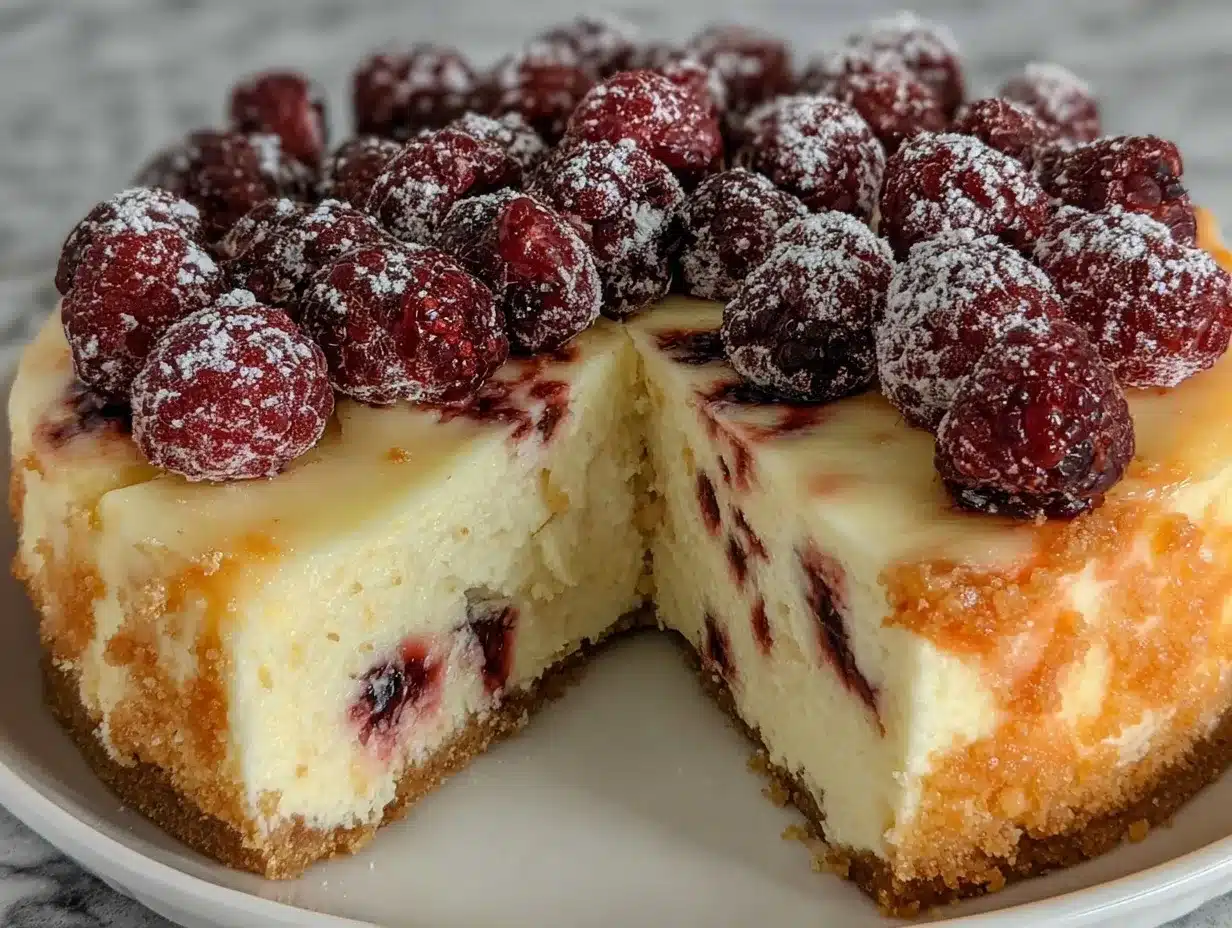 white chocolate raspberry cheesecake preparation steps