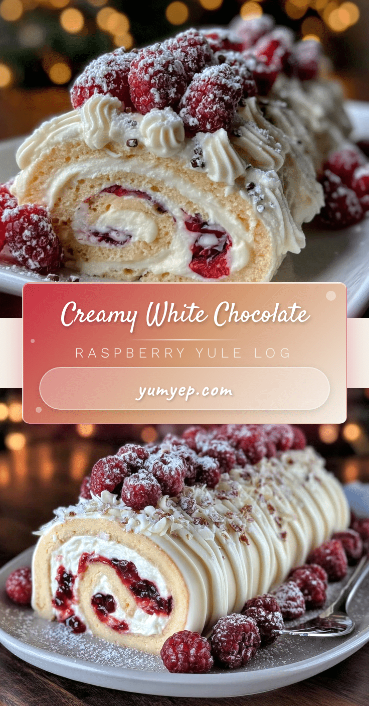white chocolate raspberry yule log cake recipe
