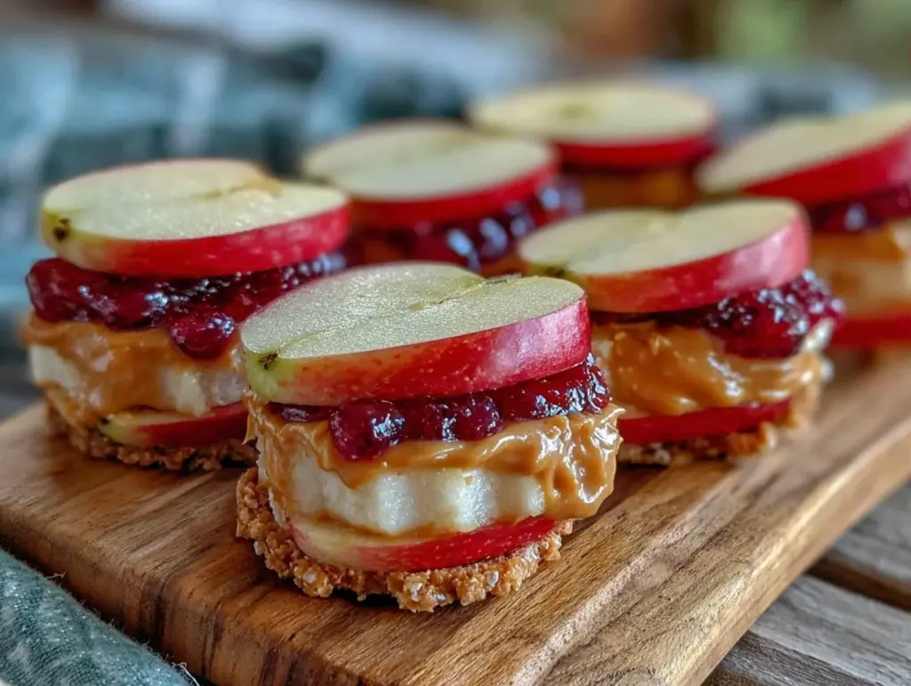 apple sandwiches with peanut butter - featured image