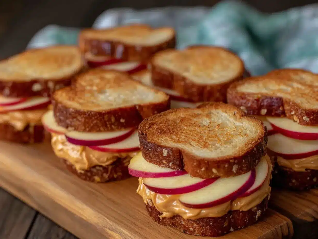 apple sandwiches with peanut butter preparation steps
