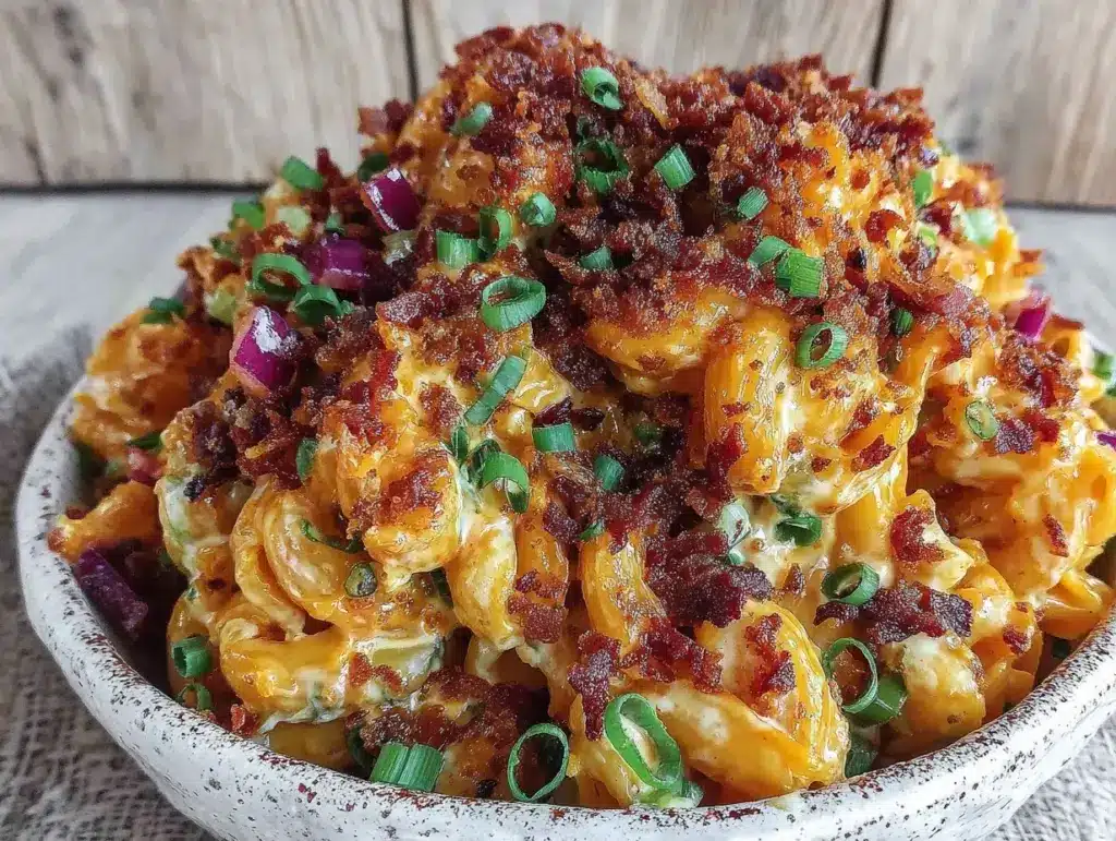 bacon mac and cheese salad - featured image