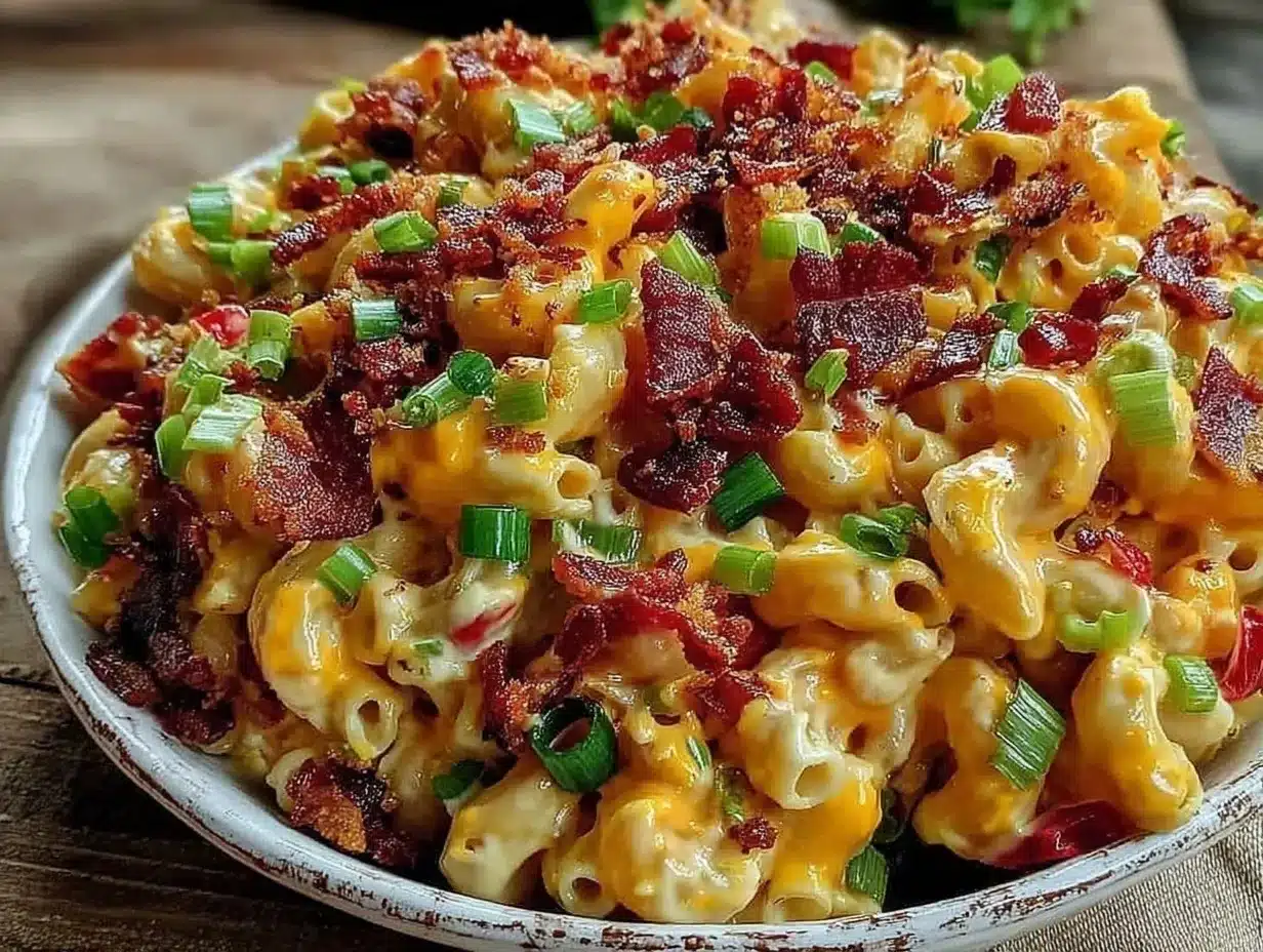 bacon mac and cheese salad preparation steps