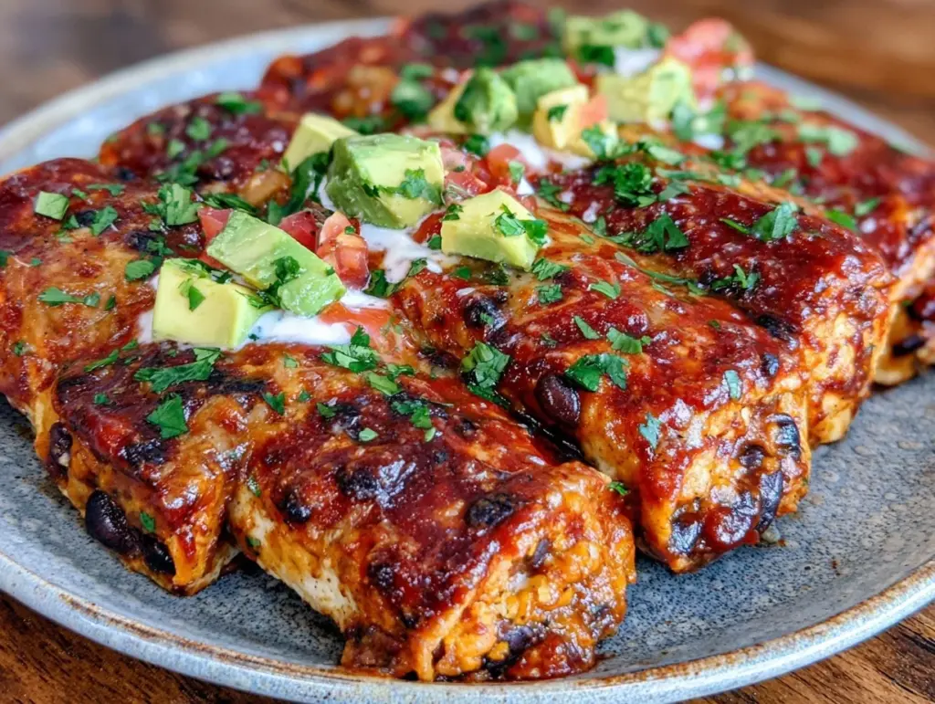 black bean and sweet potato enchiladas - featured image