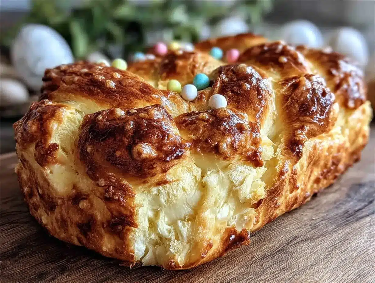 braided Easter bread preparation steps