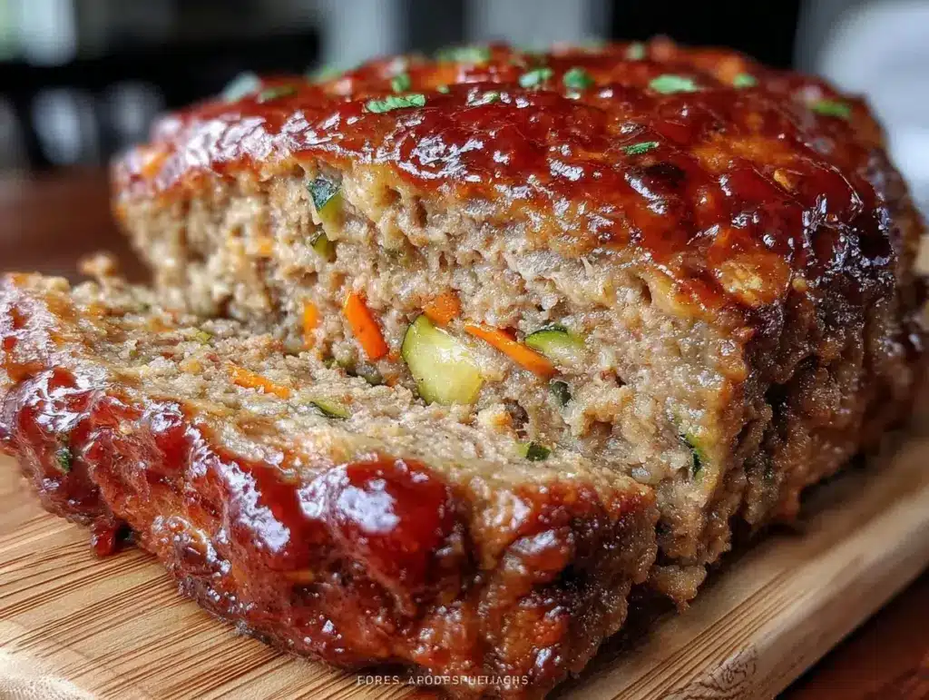 brown sugar and ketchup glazed meatloaf - featured image