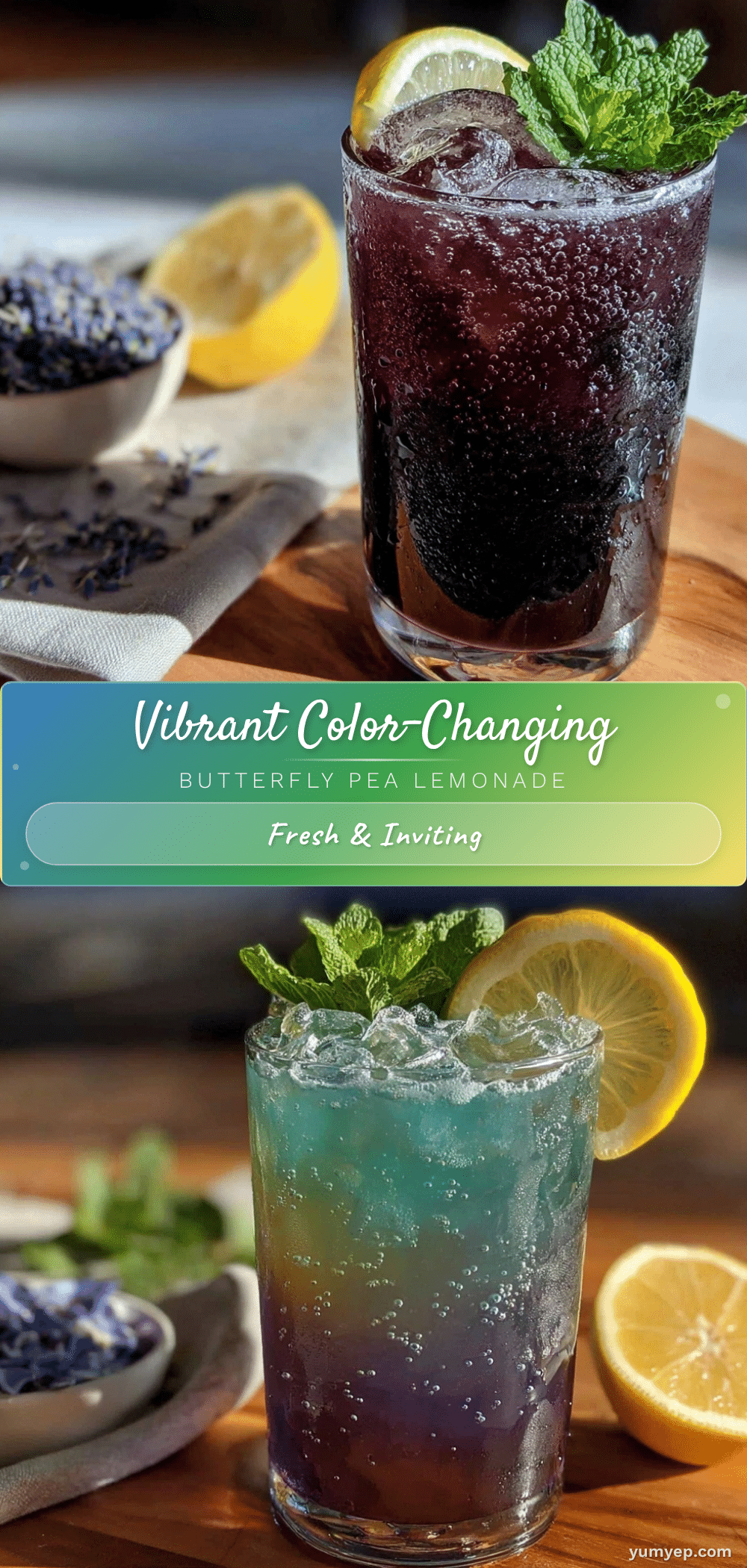 butterfly pea flower lemonade mocktail recipe