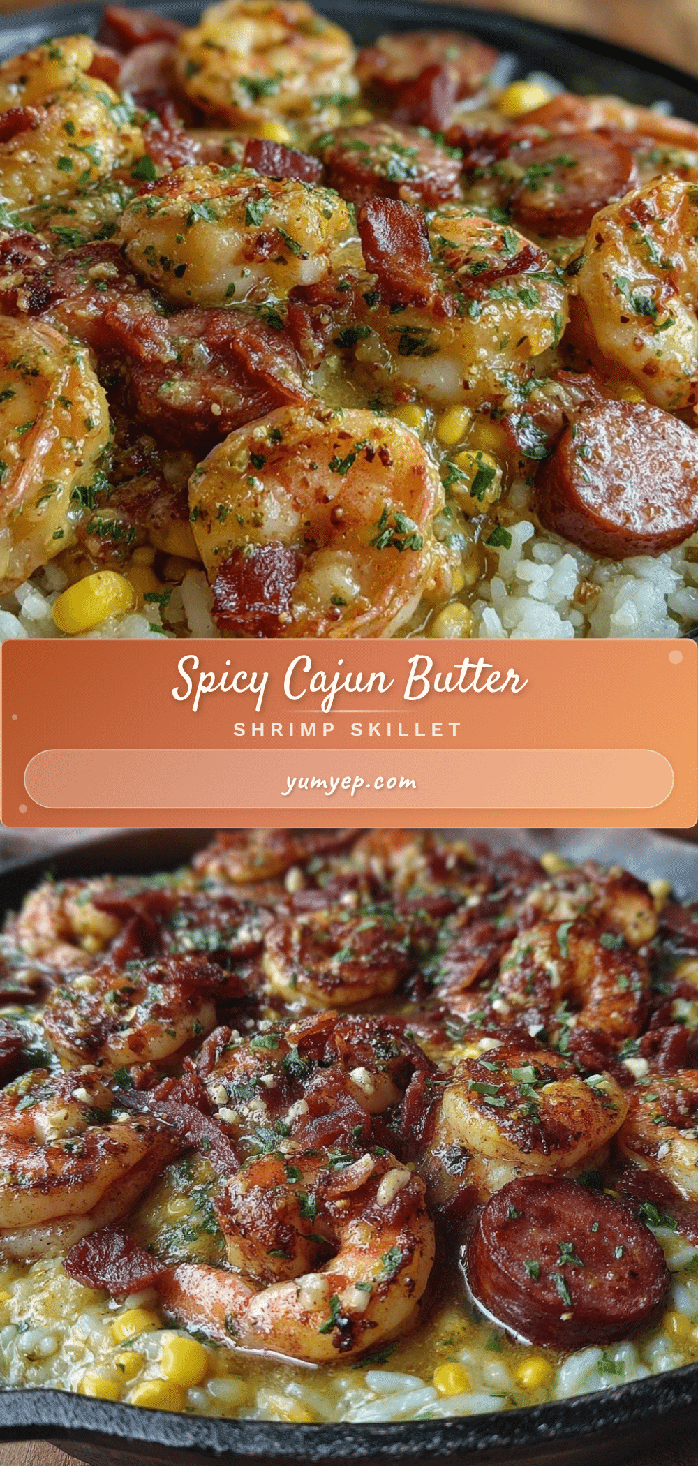 Cajun butter shrimp skillet recipe