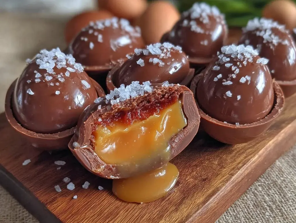 chocolate caramel Easter eggs - featured image