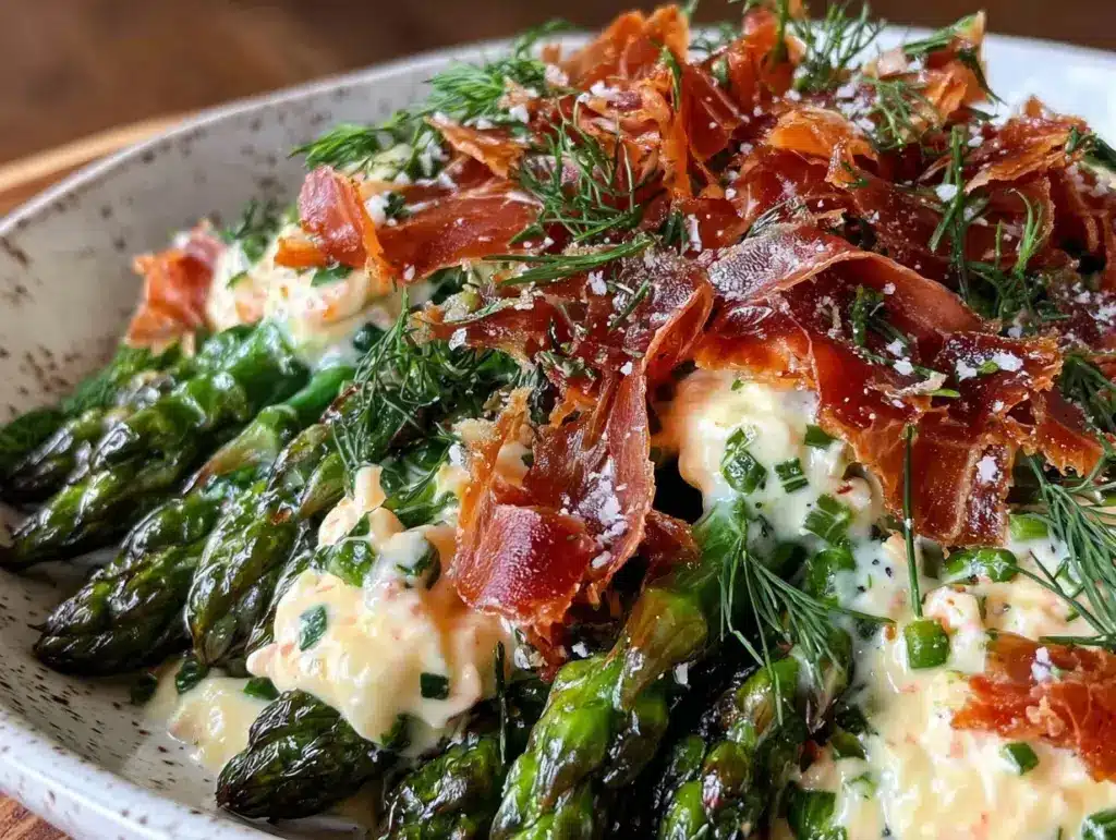creamy asparagus salad - featured image