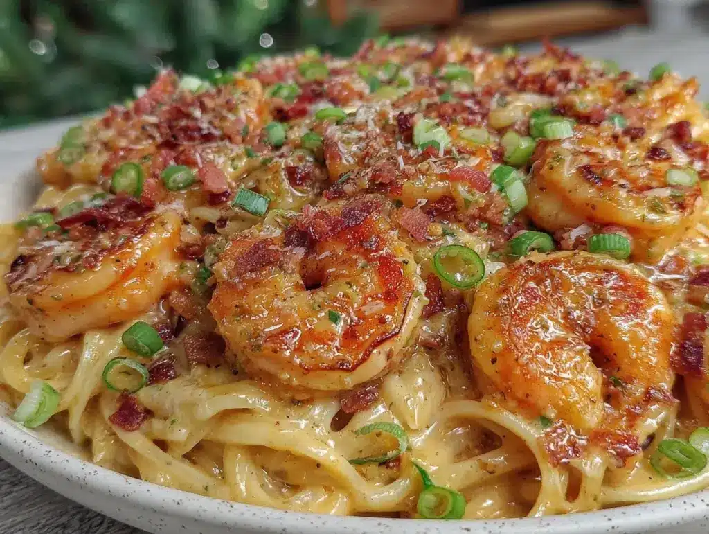 creamy bang bang shrimp pasta - featured image
