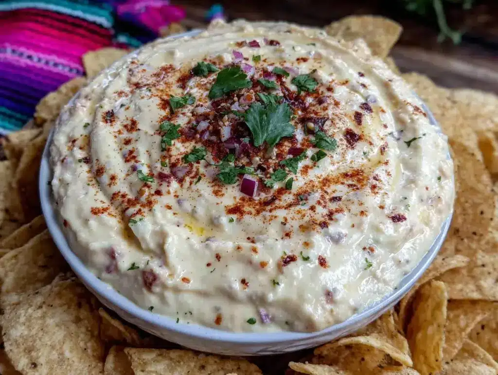 creamy cashew queso dip - featured image