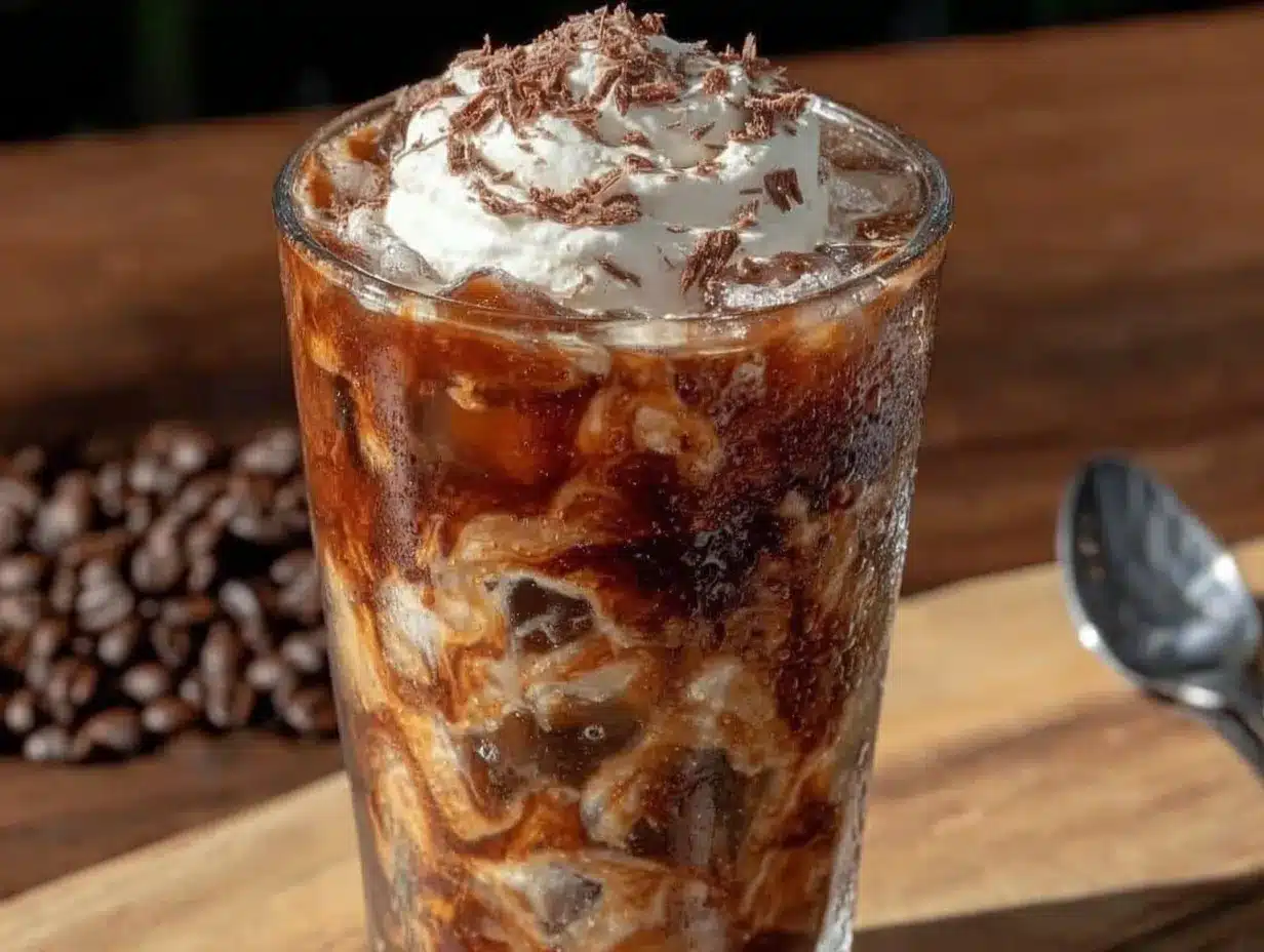 creamy chocolate mocha protein iced coffee preparation steps