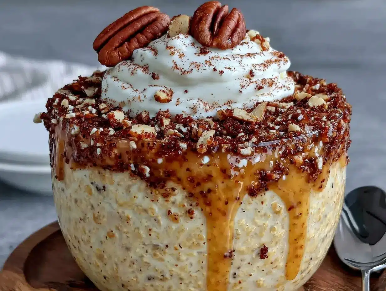 creamy cinnamon roll overnight oats preparation steps