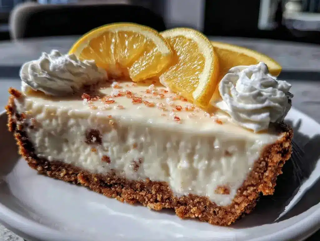 creamy frozen lemonade pie - featured image